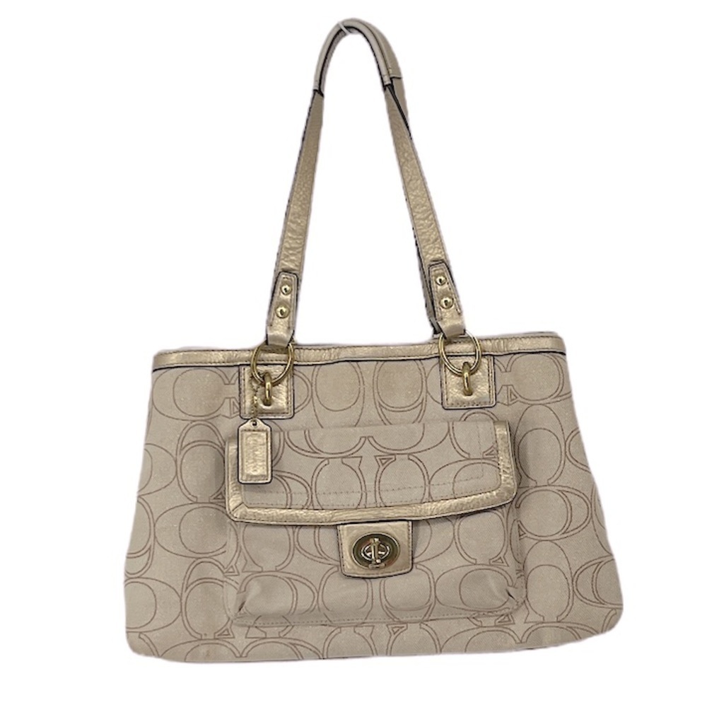 Coach Penelope Signature Linen Tote F19266, also known as a Coach Penelope